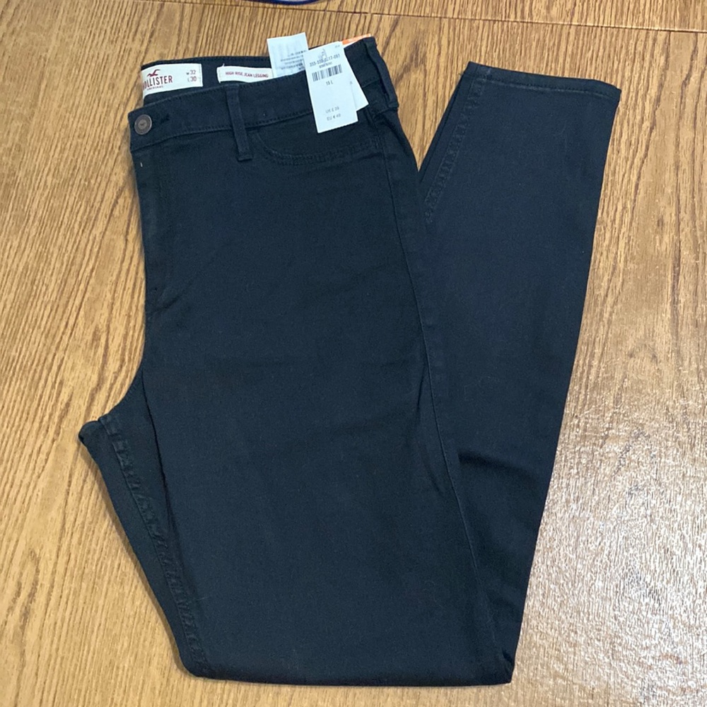 Hollister Original High Rise Jean Leggings, Black, Size 15L, NWT
